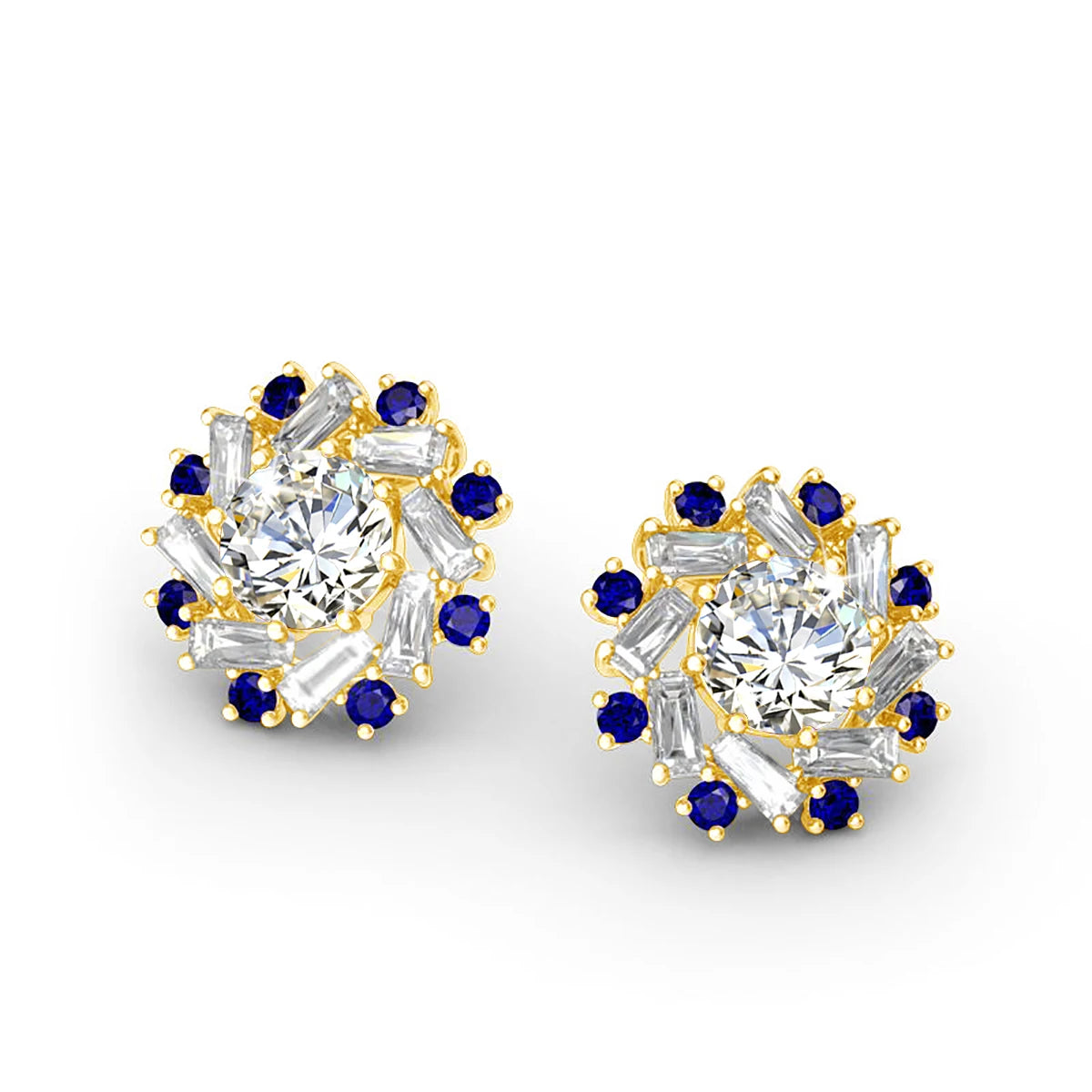 Damen-Ohrstecker aus Gelbgold mit Zertifikat und 2-Karat-Moissanite Schmuckstück für Anlässe