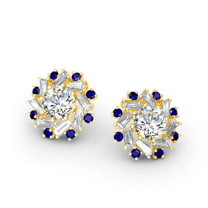 Damen-Ohrstecker aus Gelbgold mit Zertifikat und 2-Karat-Moissanite Schmuckstück für Anlässe