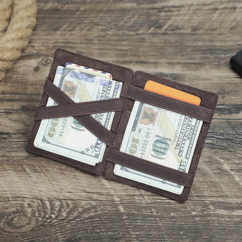 Herren Echtleder Geldbörse Slim RFID Kartenhalter Geldclip ultra dünn Mini Geschenk