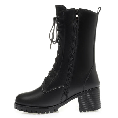 AIYUQI 2025 new women's snow boots non-slip work boots women large size winter warm motorcycle boots girls ankle boots