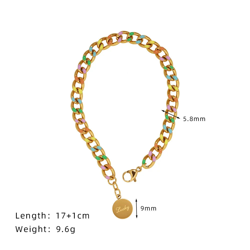 Damen-Armband mit Öltropfen-Glücksscheibe