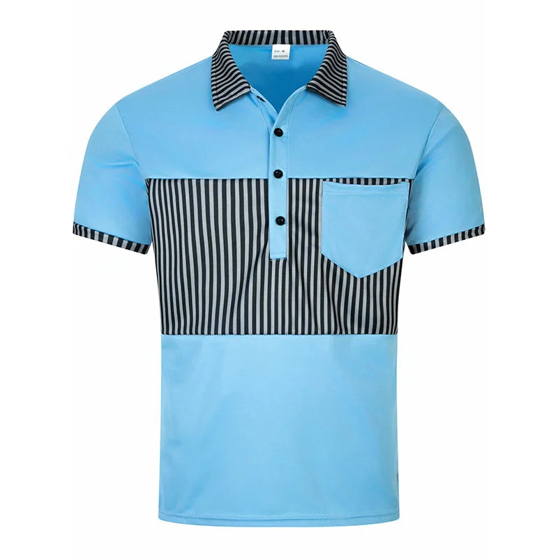 Leichtes Herren-Poloshirt aus Eisseide mit kurzem Ärmel und Reverskragen – ideal für den Sommer im Büro.