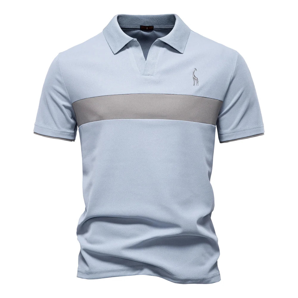 Herren Sommerpoloshirt Atmungsaktiv Leicht Gewebt Slim Fit Cool