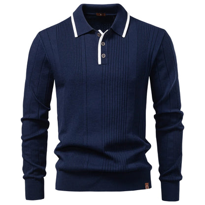 Premium Langarm Poloshirt Herren Knitterresistent Business