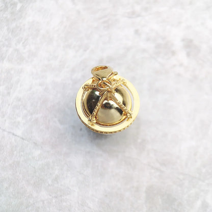 Damen-Charm-Anhänger Planet galaktisch golden Vintage aus Sterlingsilber