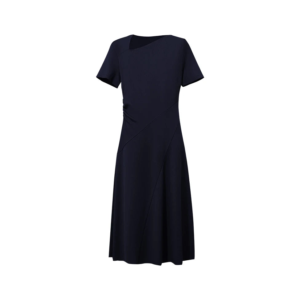 Elegantes Midikleid Für Damen Mit Raffung Und V-Ausschnitt