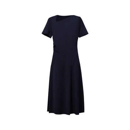 Elegantes Midikleid Für Damen Mit Raffung Und V-Ausschnitt