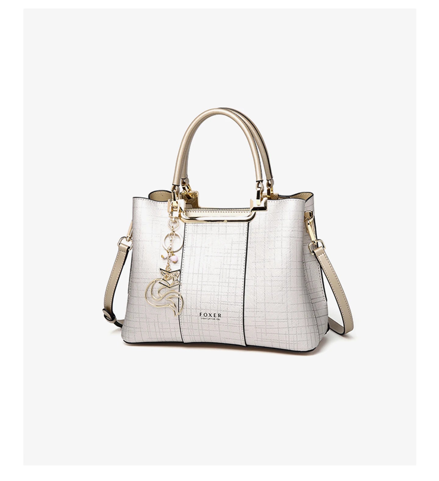 Damen Handtasche aus Split-Leder mit Saffiano-Design und Große Kapazität