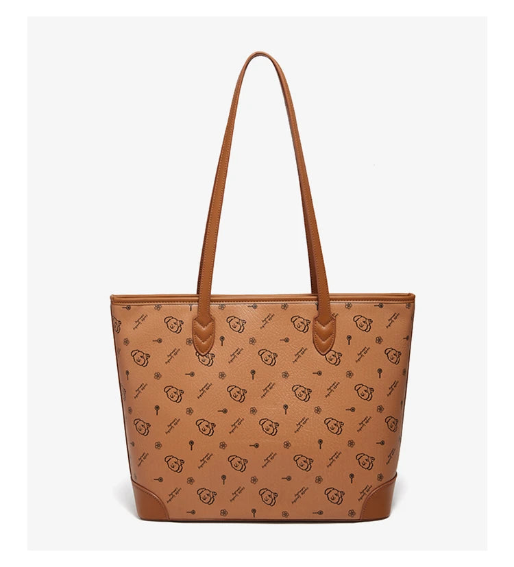 Damen Schultertasche Aus PU-Leder Mit Großer Kapazität Und Alltagslook
