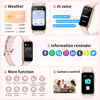 LIGE 2025 Neue Smart Band Frauen 1,45 "Display BT Anruf Herzfrequenz Kalorien Smart Uhr Wasserdicht 100 + Sport Armband damen Geschenk
