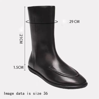 AIYUQI Women Ankle Boots 2025 New Genuine Leather Short Boots Women Flat Winter Fashion Women Knight Boots