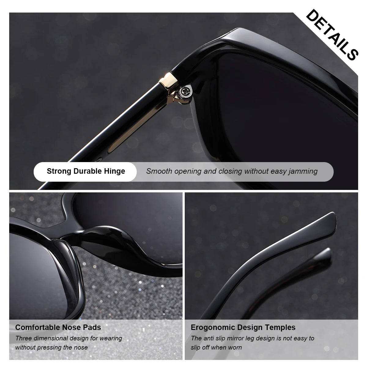 Damen-Sonnenbrille Schmetterling oval großer Rahmen UVA/B polarisiert