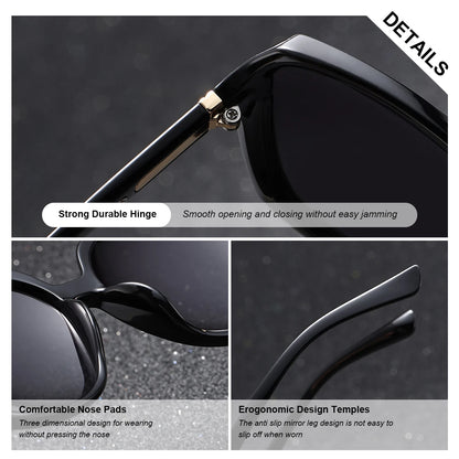 Damen-Sonnenbrille Schmetterling oval großer Rahmen UVA/B polarisiert