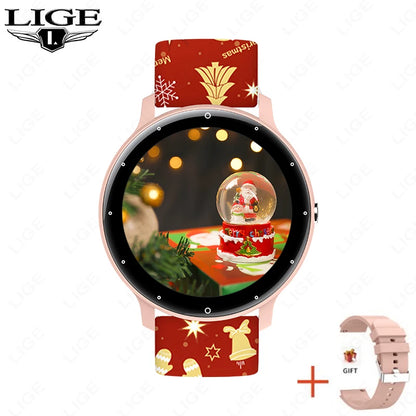 LIGE 2024 Neue Smart Uhr Für Männer Frauen 1,28 "Full Touch Screen Smartwatch Gesundheit Monitor BT Anrufe Smart Uhr weihnachten Strap