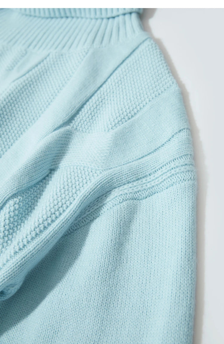 Damen-Rollkragenpullover locker Wolle-Mix lang Winter
