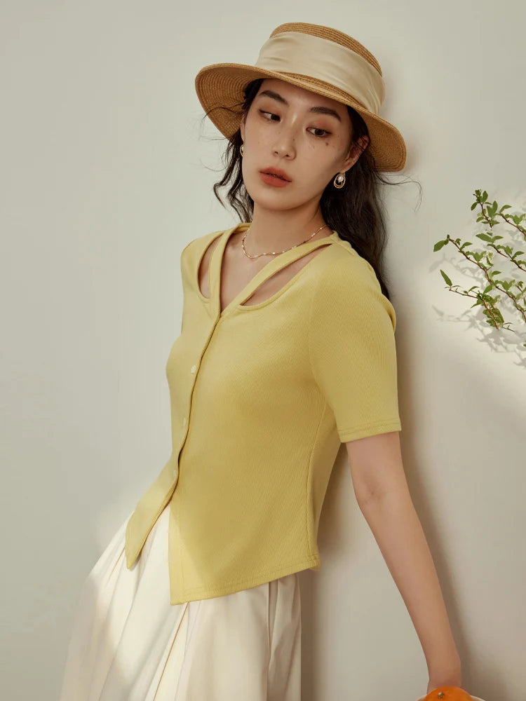 Lässige Damen-Bluse aus Lyocell mit Blumenärmeln und lockerem Schnitt – vielseitiges Sommer-Oberteil für jeden Anlass