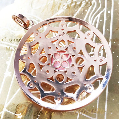 Damen-Anhänger Lotus Roségold romantisch aus Sterlingsilber