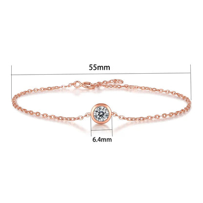 Damen-Armband mit Moissanit in Lünettenfassung