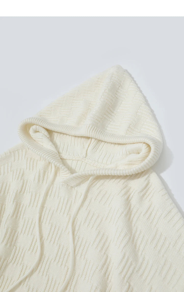 Damen-Kapuzenpullover Acryl-Wolle Raglan locker einfarbig Herbst-Winter
