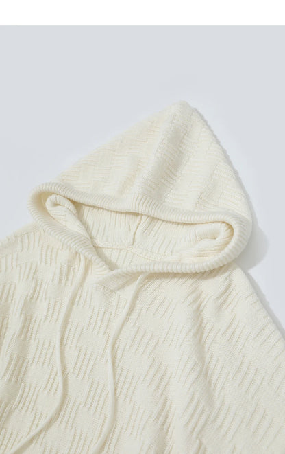 Damen-Kapuzenpullover Acryl-Wolle Raglan locker einfarbig Herbst-Winter