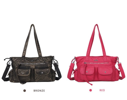 Damen-Schultertasche Mit Mehrfachtaschen Und Handyfach Im Vintage-Stil Alltagsbegleiter