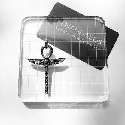 Damen-Halskette Ankh Kreuz Skarabäus ägyptisch aus Sterlingsilber