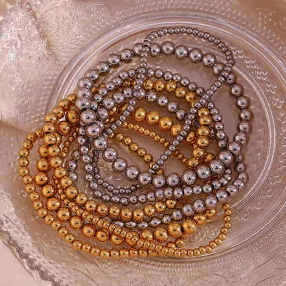 Damen-Perlenarmband mit Farbverlauf aus Edelstahl