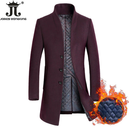 Herren Wollmantel in Unifarben – Winterliche Premiummode
