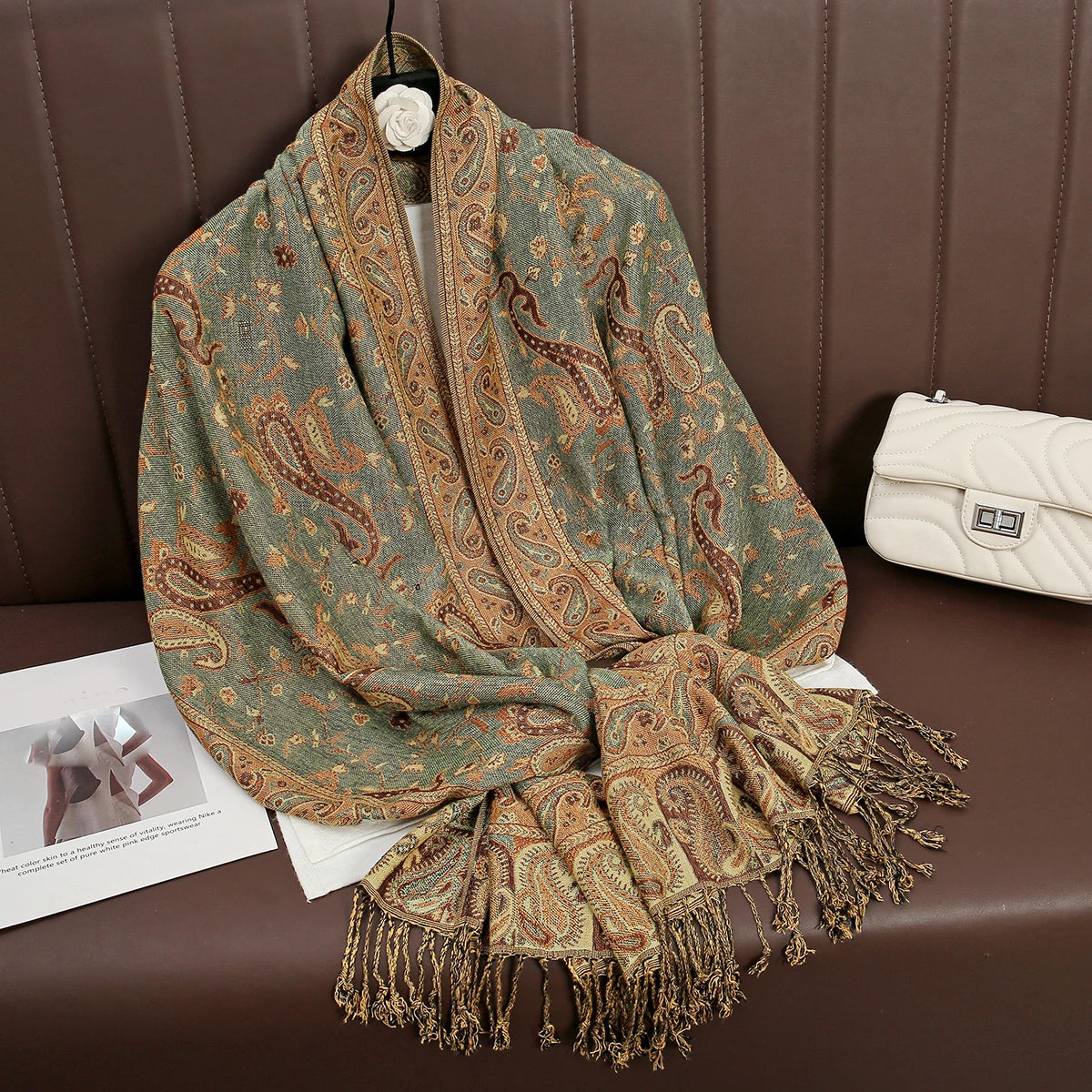Damen Winterschal Kaschmir Pashmina Luxus Druck warm Stolen Foulard Baumwolle