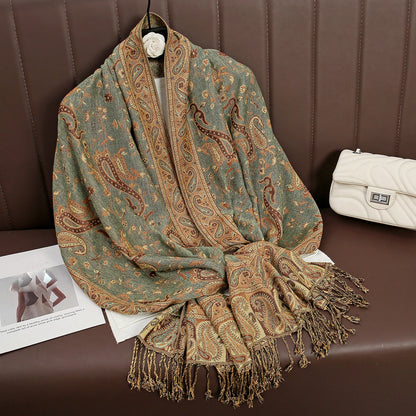Damen Winterschal Kaschmir Pashmina Luxus Druck warm Stolen Foulard Baumwolle