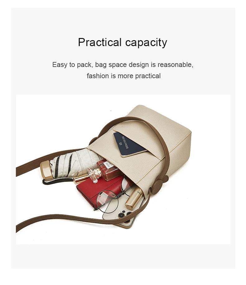 Damen Schultertasche Crossbody aus Splitleder mit großer Kapazität