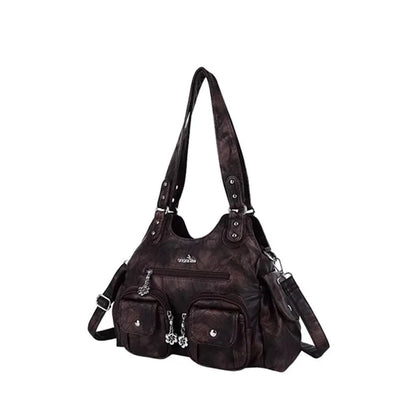 Damen-Handtasche Mit Viel Stauraum Und Mehrfachfächern Aus PU-Leder Für Alltag Und Freizeit