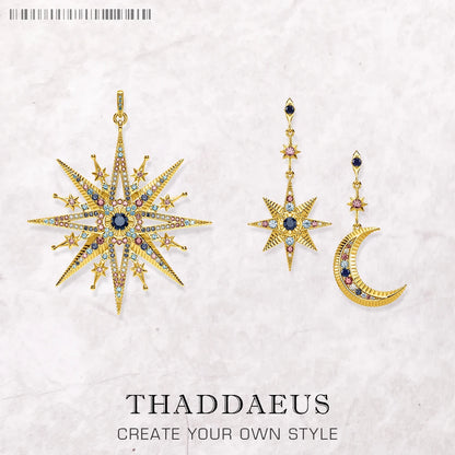 Damen-Schmuckset Sterne und Mond Böhmen aus Sterlingsilber