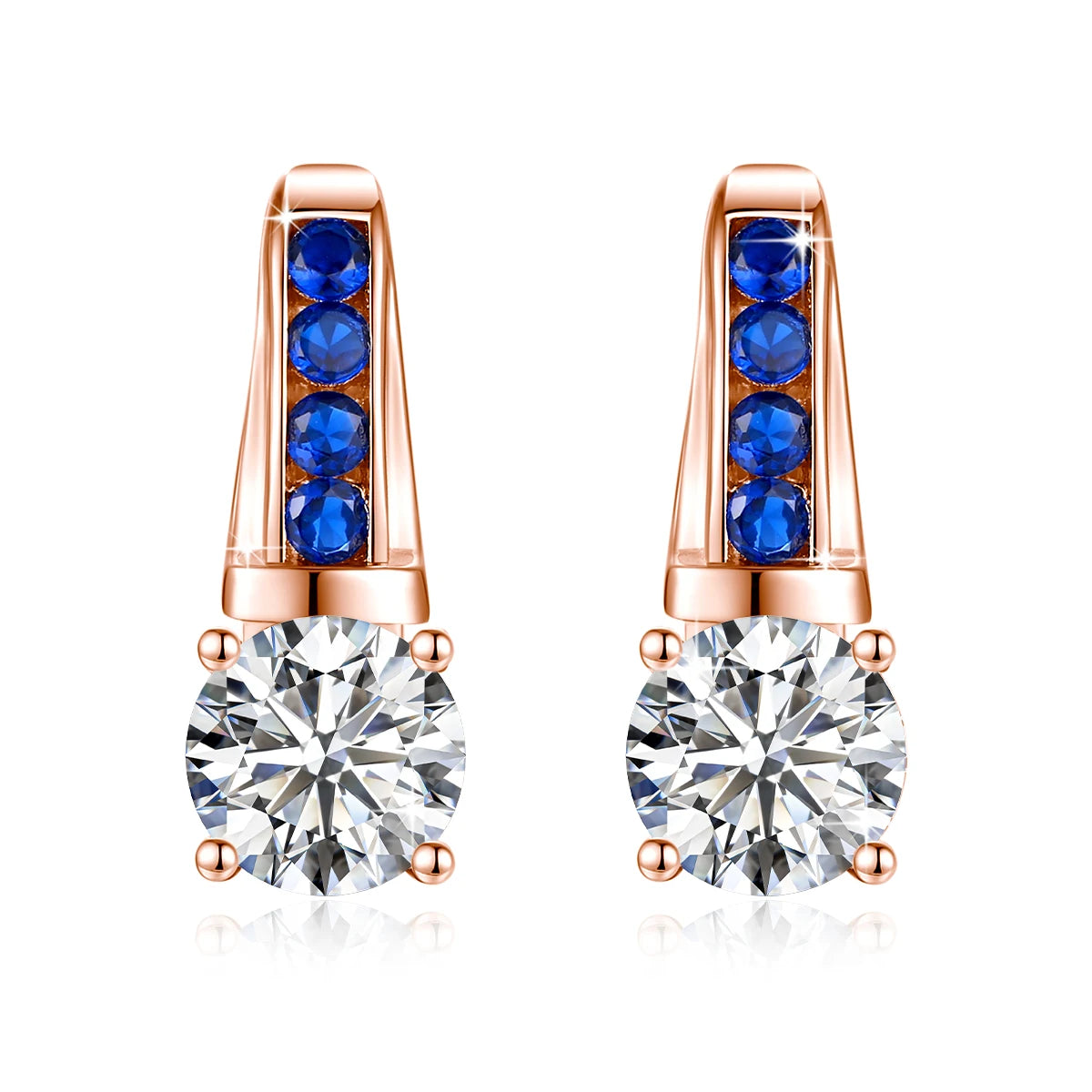 Damen-Ohrhänger Moissanit aus Sterlingsilber, D-Farbe VVS1, 2 Karat, 8 mm Schmuck für Hochzeit und Festlichkeiten