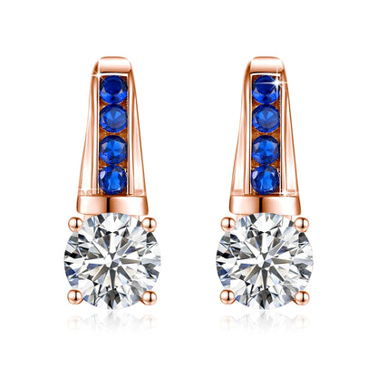 Damen-Ohrhänger Moissanit aus Sterlingsilber, D-Farbe VVS1, 2 Karat, 8 mm Schmuck für Hochzeit und Festlichkeiten