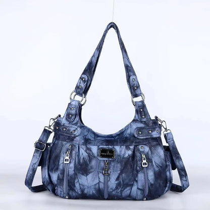 Damen-Schultertasche aus PU-Material Mit Großem Fassungsvermögen und Reißverschluss für Alltag und Freizeit