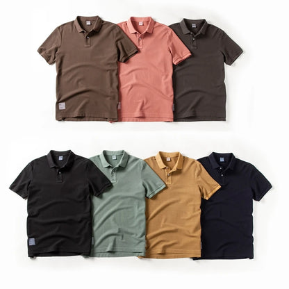 Polo-Shirt Neue Sommer Revers Elastizität T-shirt Einfarbig Mode Kurzarm Business Casual Männer Kleidung M-3XL BP13200
