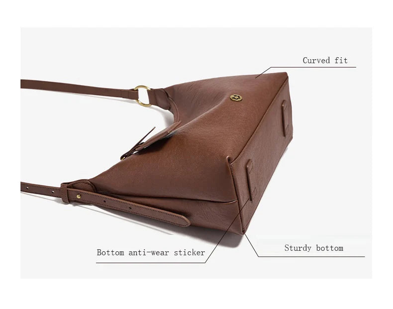 Damen Hobo Tasche Aus Echtem Leder Im Vintage Stil Mit Großer Kapazität