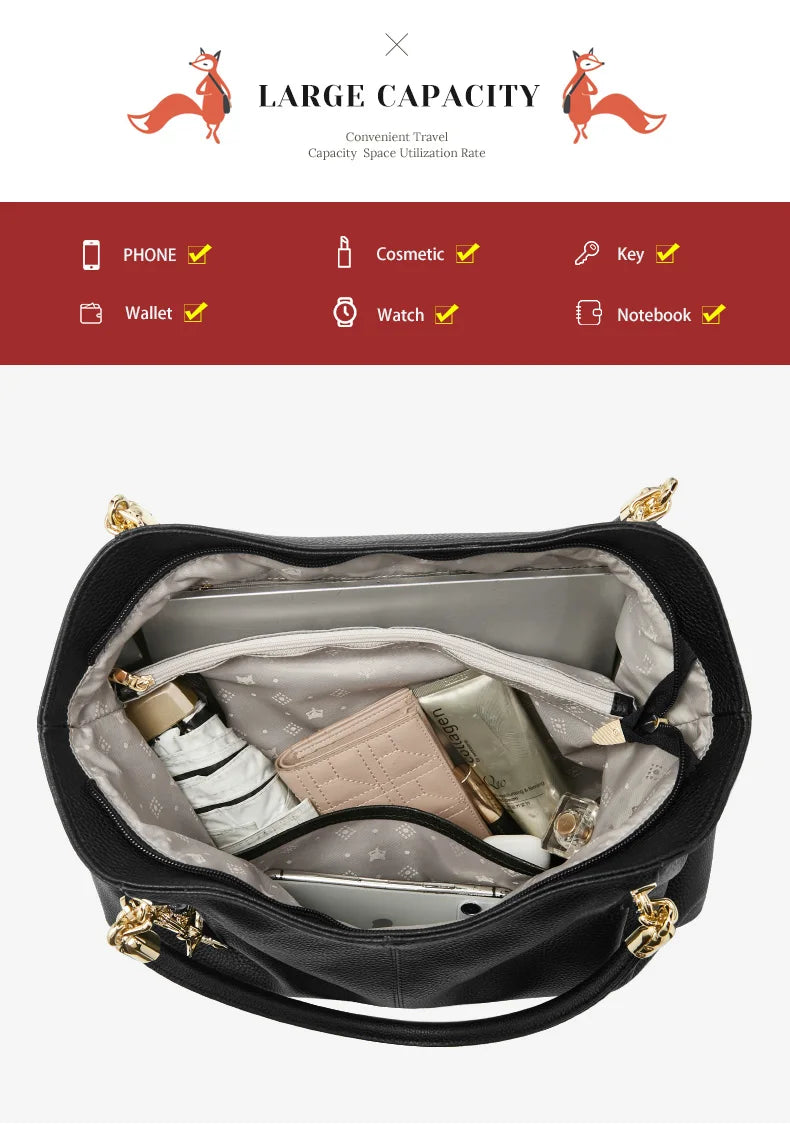 Damen Schultertasche aus Genuine Leather im eleganten Stil
