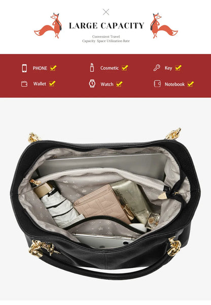 Damen Schultertasche aus Genuine Leather im eleganten Stil
