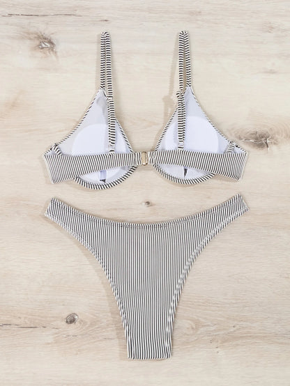 Sexy Bikini-Set für Damen in Unifarben – Brasilianischer Stil für Strand und Badevergnügen