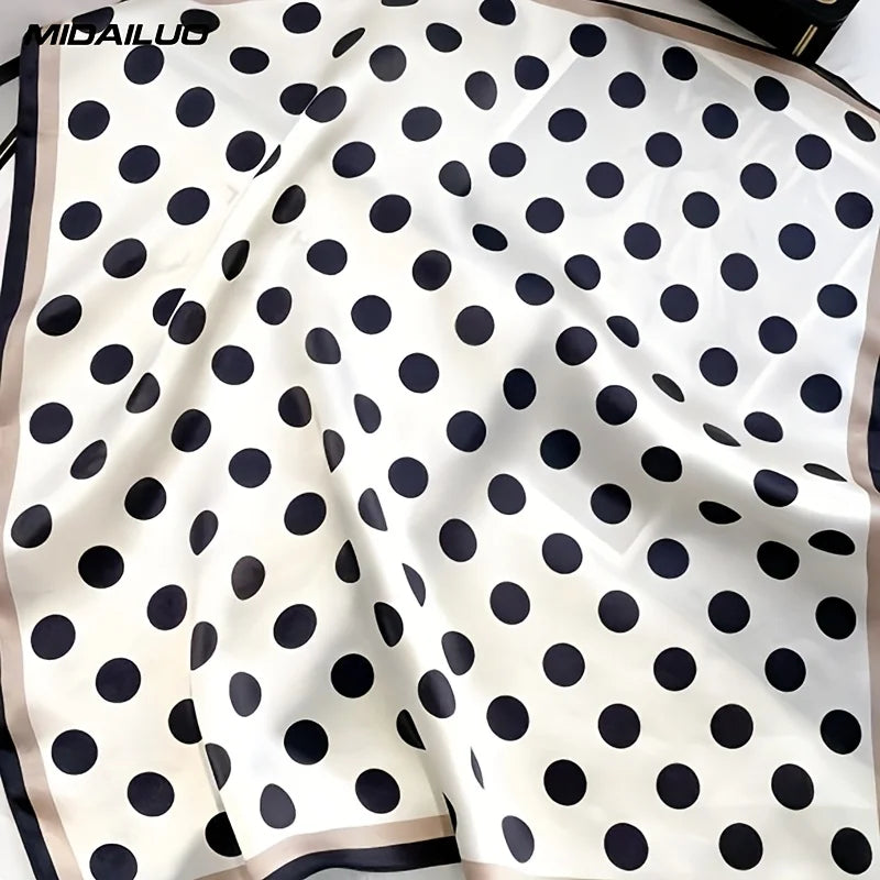 Damen Seidenschal gepunktet quadratisch Kopftuch Hijab Bandana Pashmina E