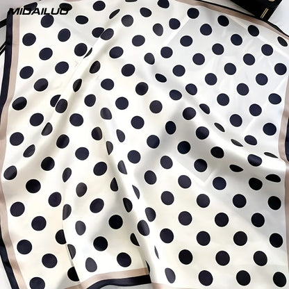 Damen Seidenschal gepunktet quadratisch Kopftuch Hijab Bandana Pashmina E