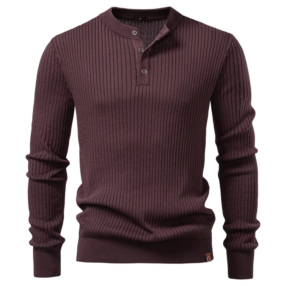 Premium Herren Strick Polo Pullover Slim Fit Kragen