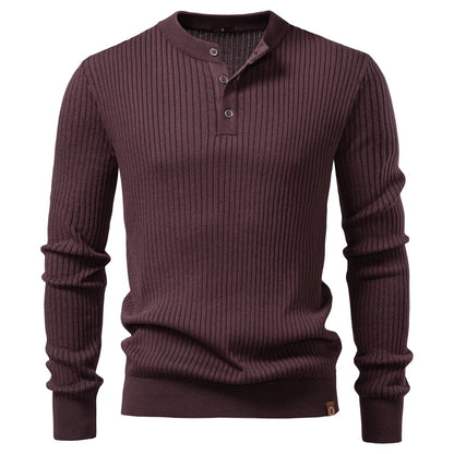 Premium Herren Strick Polo Pullover Slim Fit Kragen