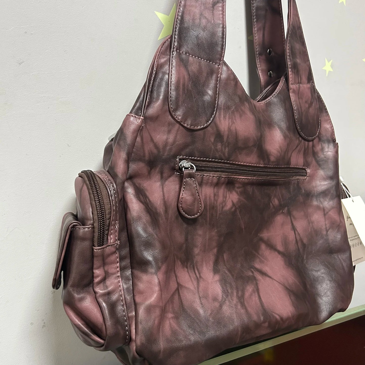 Damen-Handtasche Aus PU-Leder Vintage Stil Große Kapazität Schultertasche Für Alltag