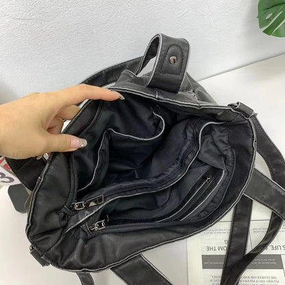 Damen-Handtasche Großes Fassungsvermögen mit Oberem Tragegriff für Alltag und Einkauf