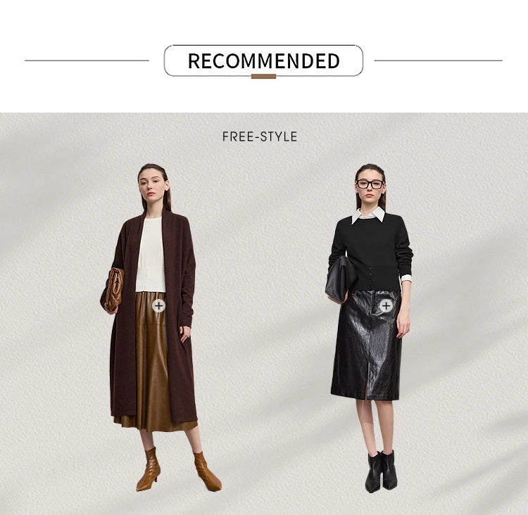 Damenpullover im Set-Style, dunkelgrauer Cardigan-Look und schwarzer Pullover im Vergleich
