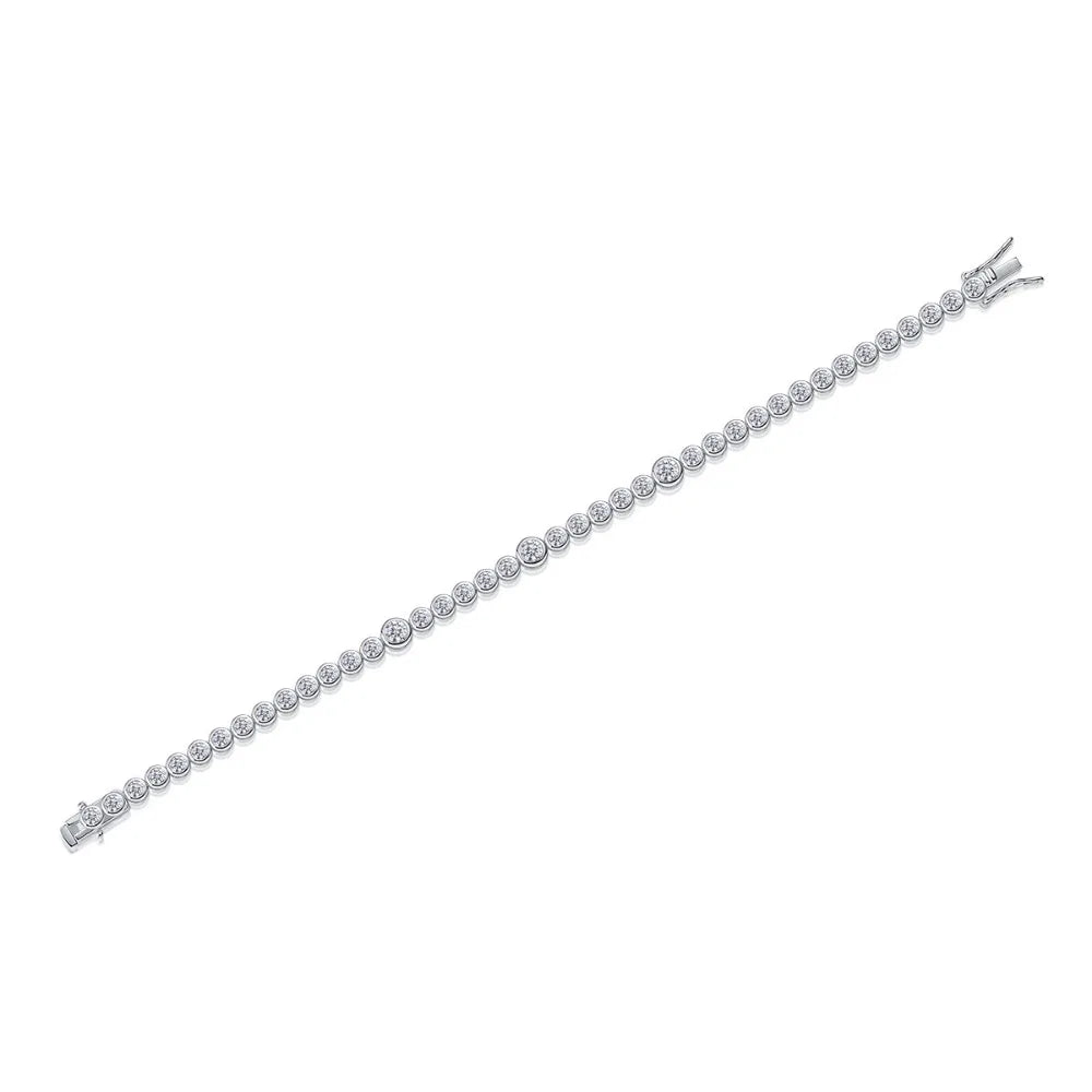 Damen-Kettenarmband mit Moissanit in Zargenfassung