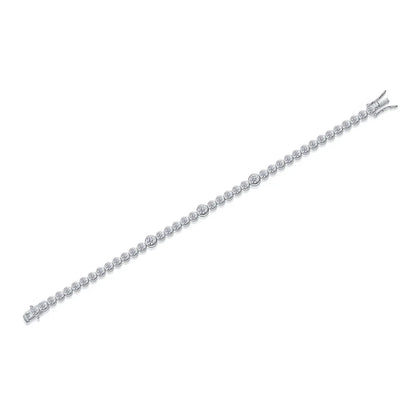 Damen-Kettenarmband mit Moissanit in Zargenfassung